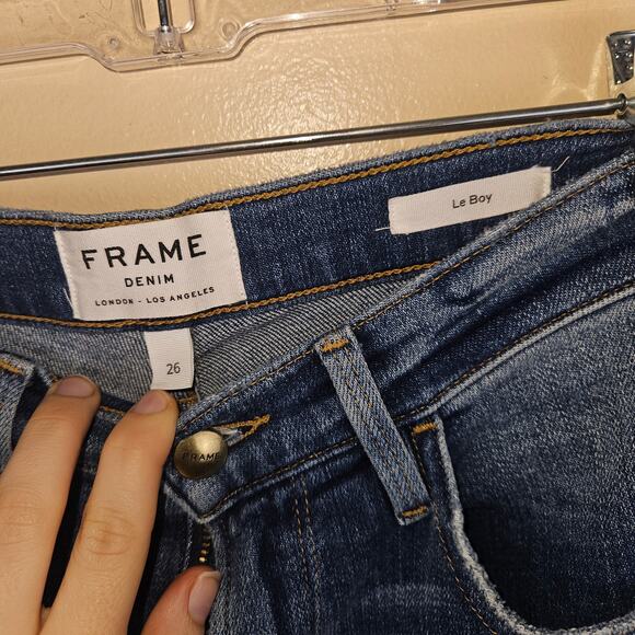 Frame Denim Le Boy Crop Zipper Hem Women's Denim Jeans Size 26 - Picture 3 of 7